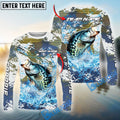 BlueJose Crappie Fishing Hooked On Victory Custom Name & Team Name 3D Shirts