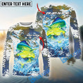 BlueJose Mahi-Mahi Fishing Hooked On Victory Custom Name & Team Name 3D Shirts