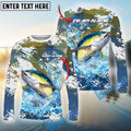 BlueJose Tuna Fishing Hooked On Victory Custom Name & Team Name 3D Shirts