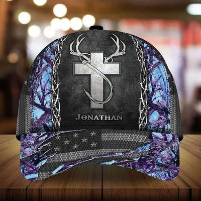BlueJose Personalized Name Fishing Hunting Cap (7 Colors)