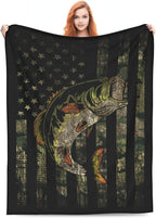 BlueJose Bass Fishing Camouflage Blanket