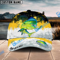 BlueJose Mahimahi Fishing Yellow White Sport Pattern Personalized Cap