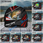 BlueJose Fishing Red White Tornado Graphic Personalized Name Classic 3D Cap (13 Breeds)
