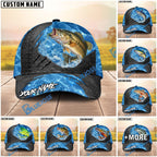 BlueJose Fishing Metal Rip Sea Personalized Name Classic 3D Cap (13 Breeds)