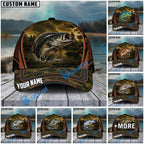 BlueJose Fishing Forest Camo Orange Trim Personalized Cap (13 Breeds)