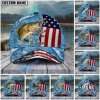 BlueJose Fishing Patriotic Lace-Up Design Personalized Cap (13 Breeds)