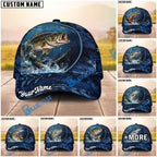 BlueJose Fishing Underwater River Scene Design Personalized Cap (13 Breeds)