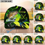 BlueJose Fishing Neon Green Neon Hook Splash Personalized Cap (13 Breeds)