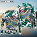 BlueJose Chain Pickerel Fishing American Flag Light Blue Camo Custom Name & Team Name 3D Shirts