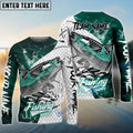 BlueJose Chain Pickerel Fishing Dark Teal Green Skin Sport Custom Name & Team Name 3D Shirts