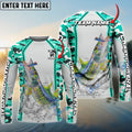 BlueJose Chain Pickerel Fishing Light Green Camo Sport Custom Name & Team Name 3D Shirts