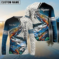 BlueJose Trout Fishing Big Fin Pattern Custom Name & Team Name 3D Shirts