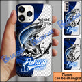 BlueJose Musky Fishing Dark Blue Skin Sport Personalized Name Phone Case