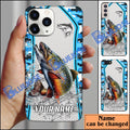 BlueJose Trout Fishing Light Blue Camo Sport Personalized Name Phone Case