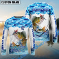 BlueJose Walleye Fishing Blue Water Camo Custom Name & Team Name 3D Shirts