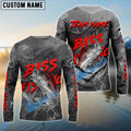 BlueJose Bass Fishing Red Gray Blur Custom Name & Team Name 3D Shirts