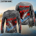 BlueJose Marlin Fishing Red Gray Blur Custom Name & Team Name 3D Shirts