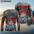 BlueJose Mahimahi Fishing Red Gray Blur Custom Name & Team Name 3D Shirts