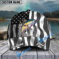 BlueJose Tuna Fishing Black American Flag Sport Personalized Cap
