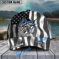 BlueJose Marlin Fishing Black American Flag Sport Personalized Cap