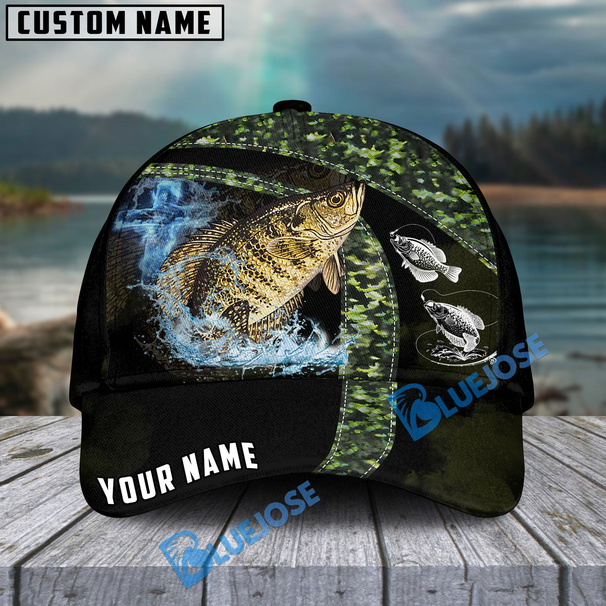 BlueJose Crappie Fishing Skinfish Texure Pattern Personalized Cap