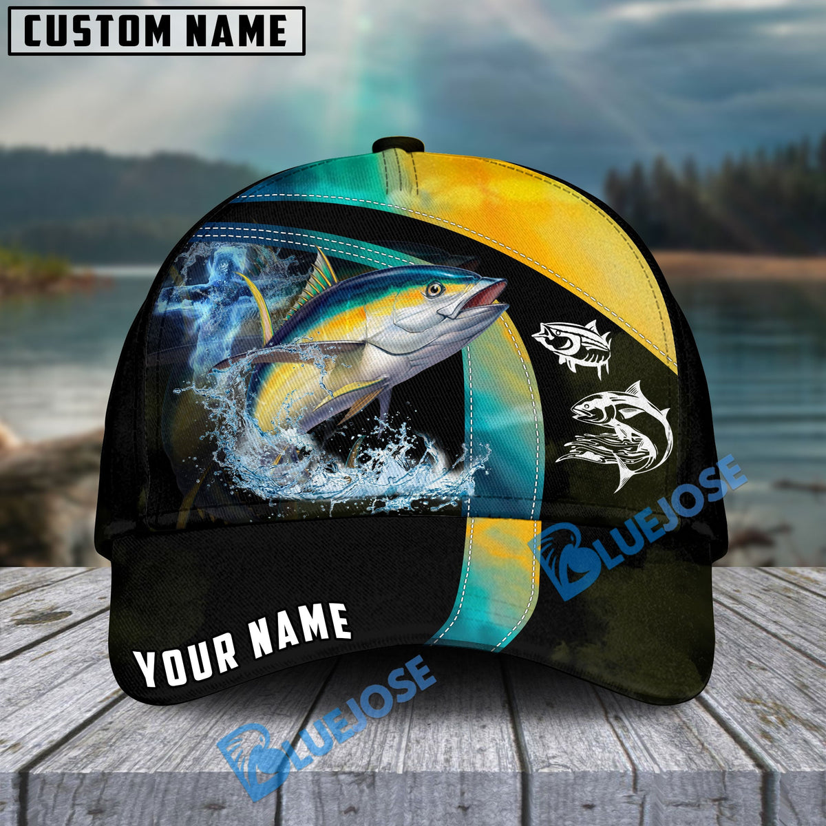 BlueJose Tuna Fishing Skinfish Texure Pattern Personalized Cap