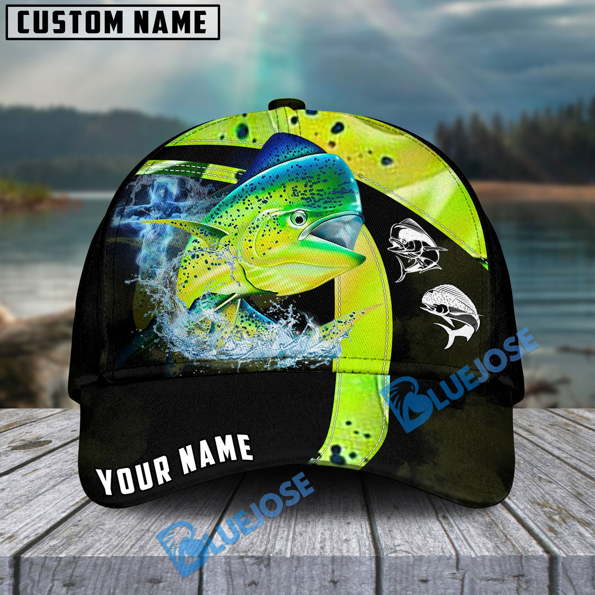 BlueJose Mahimahi Fishing Skinfish Texure Pattern Personalized Cap