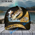 BlueJose Walleye Fishing Cross American Skinfish Pattern Personalized Cap