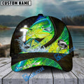 BlueJose Mahimahi Fishing Cross American Skinfish Pattern Personalized Cap