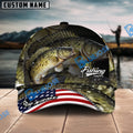 BlueJose Crappie Fishing Skinfish Flag Of United States Pattern Personalized Cap