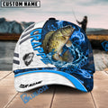 BlueJose Crappie Fishing White Blue Lava Sport Personalized Cap