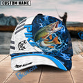 BlueJose Pike Fishing White Blue Lava Sport Personalized Cap