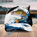 BlueJose Walleye Fishing Black White Water Flow Personalized Cap