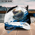 BlueJose Catfish Fishing Black White Water Flow Personalized Cap