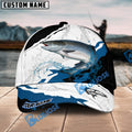 BlueJose Salmon Fishing Black White Water Flow Personalized Cap
