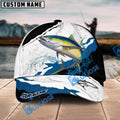 BlueJose Tuna Fishing Black White Water Flow Personalized Cap