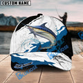 BlueJose Marlin Fishing Black White Water Flow Personalized Cap