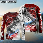 BlueJose Bass Fishing Dark Red Skin Sport Custom Name & Team Name 3D Shirts