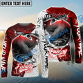 BlueJose Catfish Fishing Dark Red Skin Sport Custom Name & Team Name 3D Shirts