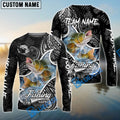 BlueJose Walleye Fishing Black White Maori Custom Name & Team Name 3D Shirts