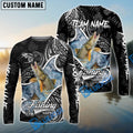BlueJose Pike Fishing Black White Maori Custom Name & Team Name 3D Shirts