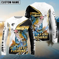 BlueJose Walleye Fishing Hook Graphic & Jumping Fish Art Custom Name & Team Name 3D Shirts