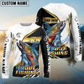 BlueJose Trout Fishing Hook Graphic & Jumping Fish Art Custom Name & Team Name 3D Shirts