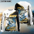 BlueJose Striped Bass Fishing Hook Graphic & Jumping Fish Art Custom Name & Team Name 3D Shirts