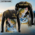 BlueJose Walleye Fishing Golden With Skinfish Pattern Custom Name & Team Name 3D Shirts