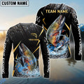 BlueJose Trout Fishing Golden With Skinfish Pattern Custom Name & Team Name 3D Shirts