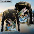 BlueJose Pike Fishing Golden With Skinfish Pattern Custom Name & Team Name 3D Shirts
