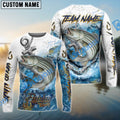 BlueJose Striped Bass Fishing Anchor Ocean Splash Design Name & Team Name 3D Shirts