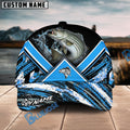BlueJose Striped Bass Fishing Blue Tire Triangle Pattern Personalized Cap
