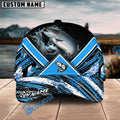 BlueJose Salmon Fishing Blue Tire Triangle Pattern Personalized Cap